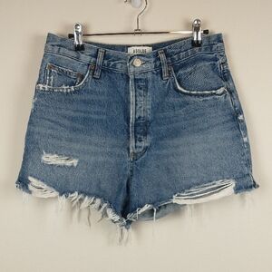 EUC Agolde Light Blue Distressed Jean Shorts Sz 29